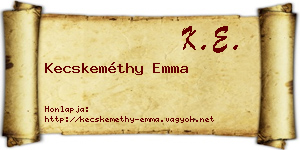 Kecskeméthy Emma névjegykártya