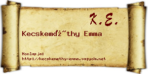 Kecskeméthy Emma névjegykártya