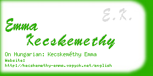 emma kecskemethy business card