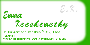 emma kecskemethy business card